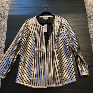 JM Collection Luxe Stripe Baroque Beauty Metallic Gold jacket